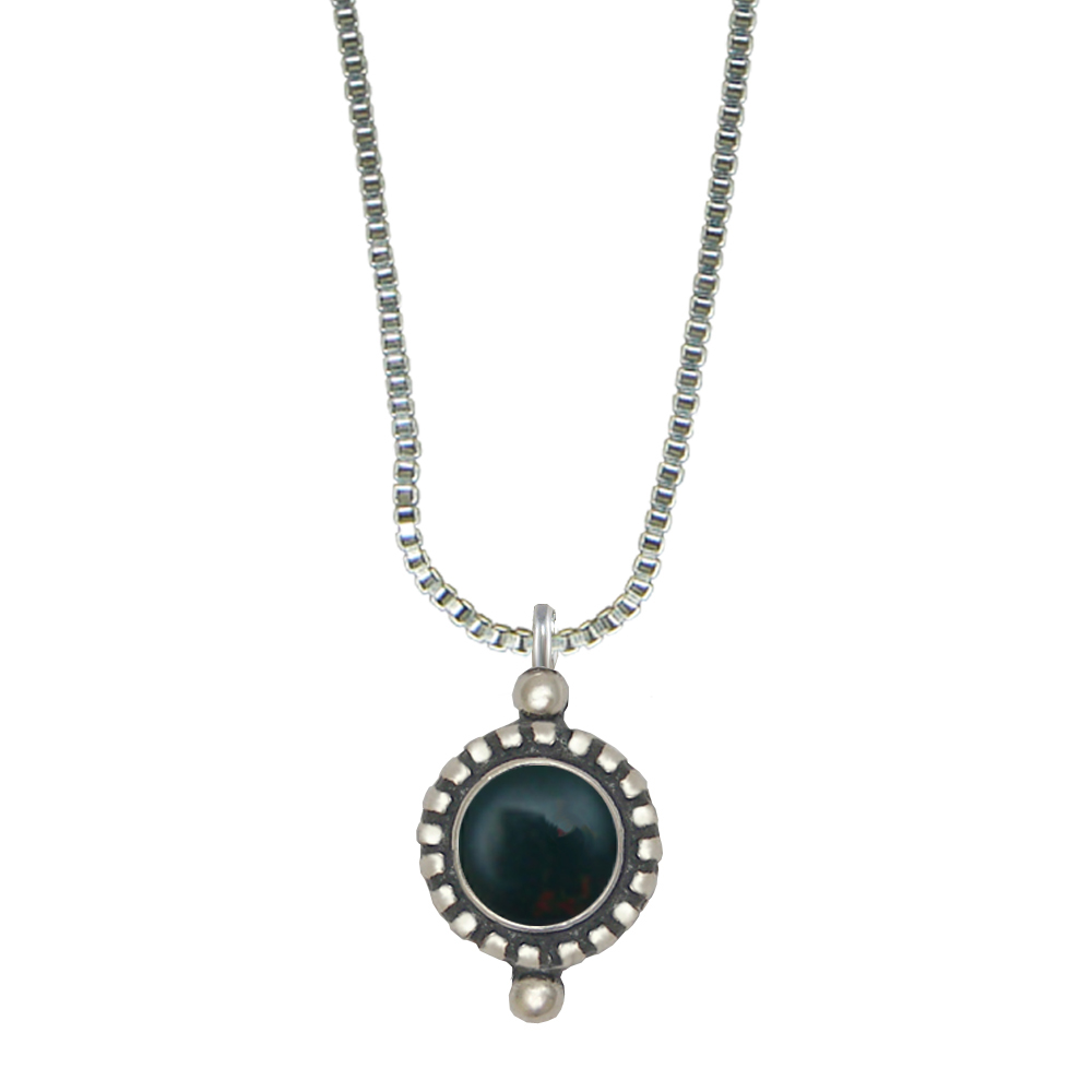 Sterling Silver Little Bloodstone Pendant Necklace